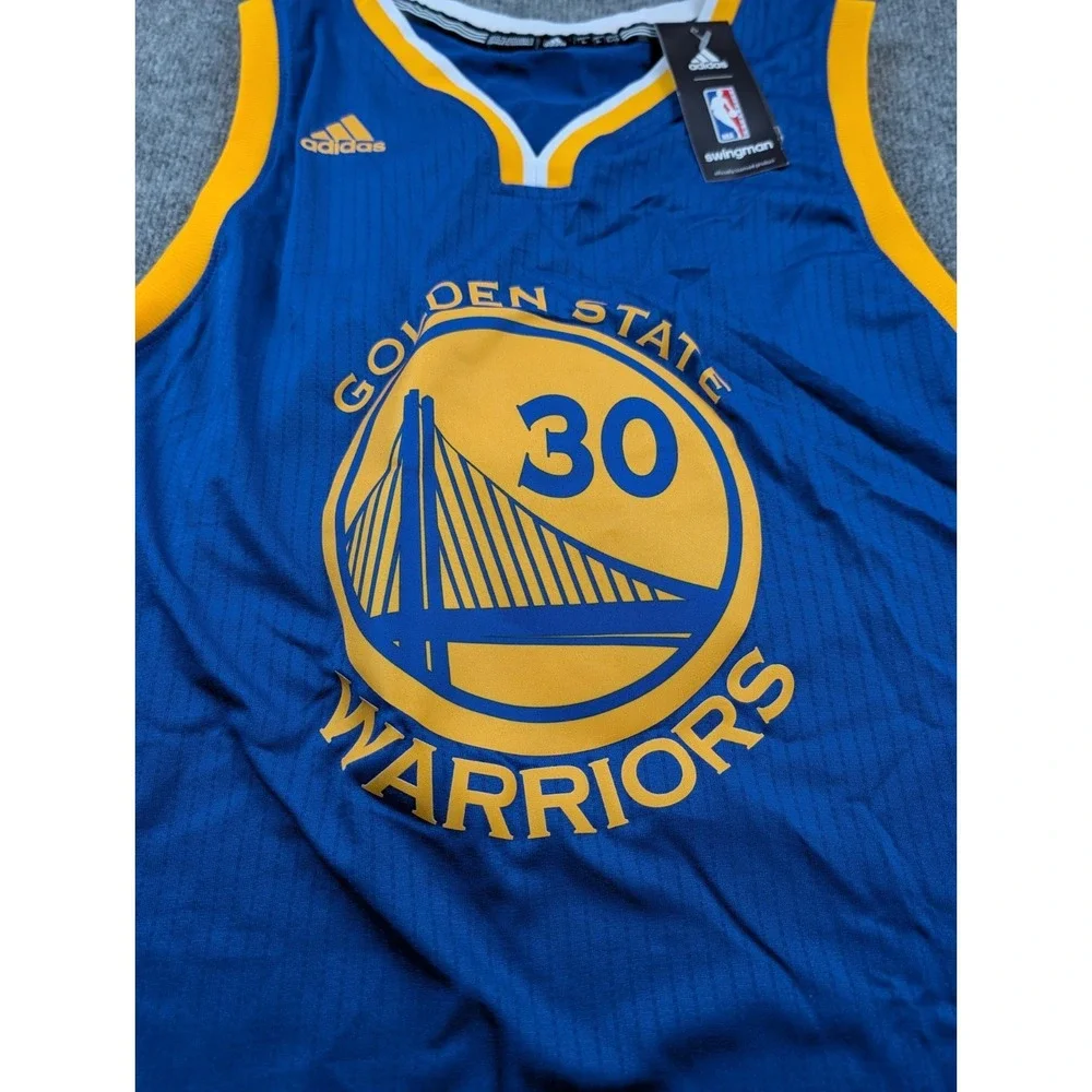 Stephen Curry Warriors Jersey Adidas Swingman Blue Yellow Size Large L NWT New